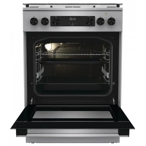 Плита комбинированная Gorenje GKS6C72XF серебристый, конфорок 4 газовых, духовка 71 л, 60 см x 85 см x 60 см