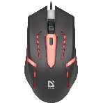 Мышь проводная Defender Hit MB-601 черный, 1200 dpi, USB, кнопки - 4