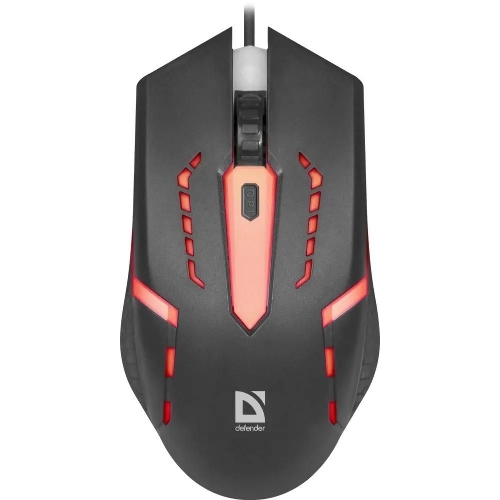 Мышь проводная Defender Hit MB-601 черный, 1200 dpi, USB, кнопки - 4