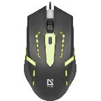 Мышь проводная Defender Hit MB-601 черный, 1200 dpi, USB, кнопки - 4