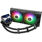 Водяное охлаждение для процессора Thermalright Grand Vision 240 (240mm, LED, Black, ARGB/Fans: 2x120mm, 80.45CFM, 29.4dBA, 2150RPM/Pump height 72.5mm, 6400RPM, Rad thickness 27mm/S: 1700, 1200, 1851, 115X, 2011, 2066, AM5, AM4)