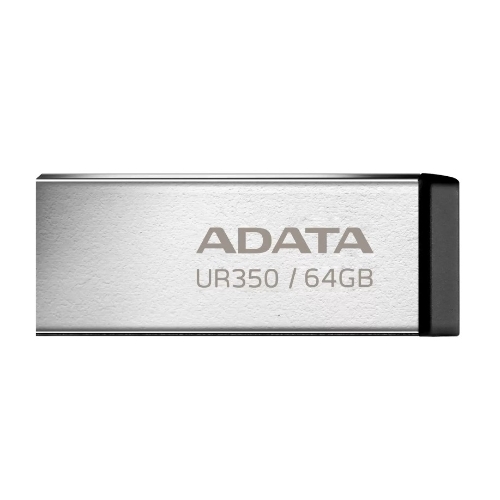 Флешка USB ADATA UR350 (UR350-64G-RSR/BK), 64Gb, USB 3.2, R/W 100/15, серебристый/черный