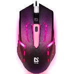 Мышь проводная Defender Hit MB-601 черный, 1200 dpi, USB, кнопки - 4