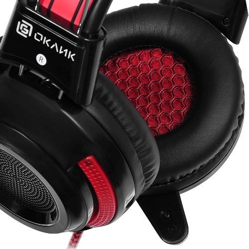 Проводные наушники Oklick HS-G300 черный/красный, полноразмерные, Jack 3.5 мм