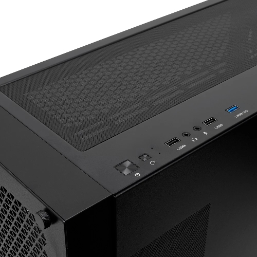 Компьютерный корпус без блока питания Case HSPD M541, Mesh Mid Tower, черный, TG, 0.7 SPCC, no fans, ATX, mATX, mITX, 170/405/210мм, 2x2.5