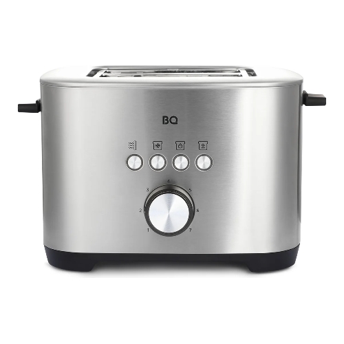 Тостер BQ T1010 чёрный/нержавеющая сталь, 800 Вт, 2 слота