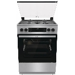 Плита комбинированная Gorenje GKS6C72XF серебристый, конфорок 4 газовых, духовка 71 л, 60 см x 85 см x 60 см