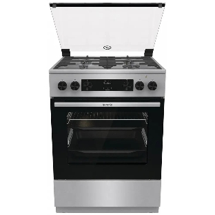 Плита комбинированная Gorenje GKS6C72XF серебристый, конфорок 4 газовых, духовка 71 л, 60 см x 85 см x 60 см