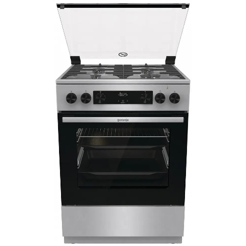 Плита комбинированная Gorenje GKS6C72XF серебристый, конфорок 4 газовых, духовка 71 л, 60 см x 85 см x 60 см