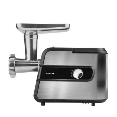 Мясорубка электрическая Centek CT-1623 серый, 2200 Вт, 2.2 кг/мин, реверс, защита от перегрузки, металлический лоток, насадки - 4