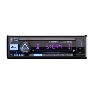 Автомагнитола AURA STORM-525BT, 1 DIN, Bluetooth, USB Type-A, AUX, пульт ДУ
