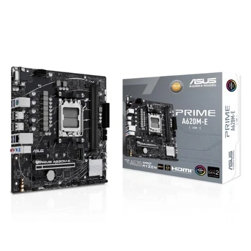Материнская плата ASUS PRIME A620M-E-CSM, AM5, AMD A620, 2xDDR5, 4xSATA, 1xM.2, 1xPCI-E 4.0 x16, 1xPCI-E x1, 1xDisplayPort, 1xHDMI, 1xVGA, 1x 1Gb LAN, 4xUSB-A 3.2 Gen 1, 4xUSB-A 2.0, 3x3.5 мм, 7.1, Micro-ATX