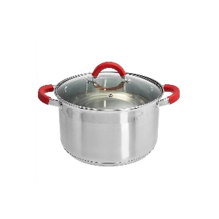 Кастрюля WEBBER BE-344/2 6,6 л, из нержавеющей стали со стеклянной крышкой