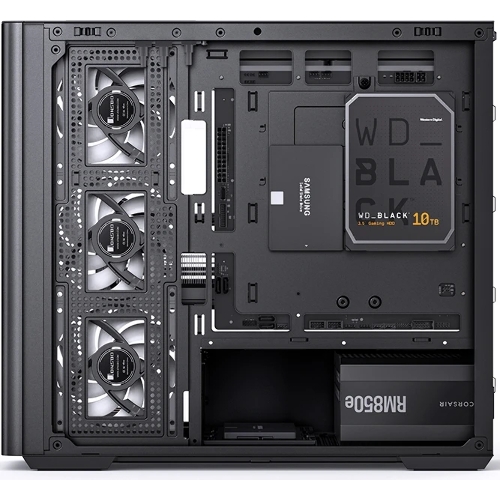 Корпус без блока питания Корпус JONSBO D300 Black MATX без БП, боковая панель из закаленного стекла, mini-ITX, micro-ATX, черный