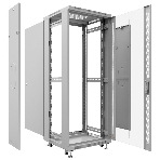 Шкаф телекоммуникационный напольный Cabeus SH-05C-12U60/80 серый, IP20, 12U, 730х600х800 мм (ВхШхГ), дверь: стекло, разборный