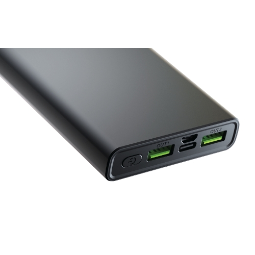 Портативный аккумулятор OLMIO QR-10, 10000mAh, 22.5W, QuickCharge3.0/PowerDelivery, LCD, серый