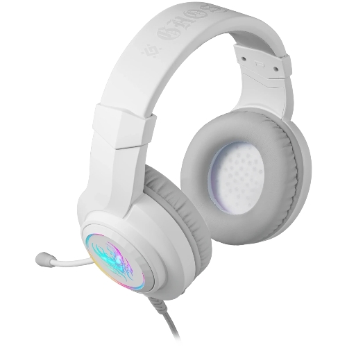Гарнитура Defender Ghost LED белый, проводная, USB / 2 x mini jack 3.5 мм, подсветка