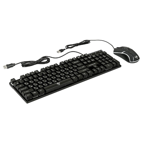 Комплект клавиатура+мышь Nakatomi KMG-2305U проводной, USB, 1600 DPI, черный