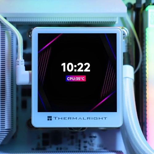 Водяное охлаждение для процессора Thermalright Grand Vision 240 (240mm, LED, White, ARGB/Fans: 2x120mm, 80.45CFM, 29.4dBA, 2150RPM/Pump height 72.5mm, 6400RPM, Rad thickness 27mm/S: 1700, 1200, 1851, 115X, 2011, 2066, AM5, AM4)