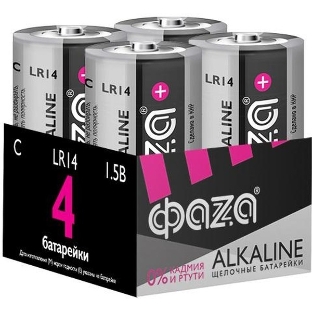 Элемент питания алкалиновый C/LR14 1.5В Alkaline Pack-4 (уп.4шт) ФАZА 5033160