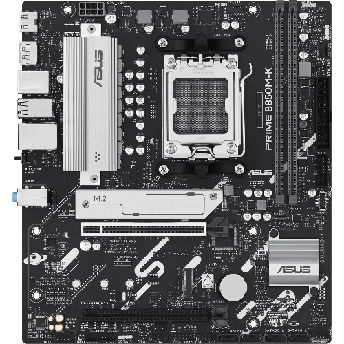 Материнская плата ASUS PRIME B850M-K, AM5, AMD B850, 2xDDR5, 4xSATA, 2xM.2, 1xPCIe 5.0 x16, 1xPCIe 4.0 x8, 1xDP (v1.4), 1xHDMI (v2.1), 1x2.5Gb LAN, 2xUSB-A 10Gbps, 2xUSB-A 5Gbps, 4xUSB-A 2.0, 3x3.5 мм, 7.1, mATX