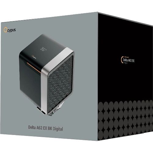 Кулер для процессора Ocypus Delta A62 EX BK Digital, 2x120мм ARGB FAN, Top Display Panel, 6 HEAT PIPES, 4-PIN PWM, 600-1800 RPM, 31DBA, HYDRO BEARING, LGA115X/1200/1700/18XX, AM4/AM5