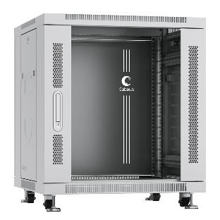 Шкаф телекоммуникационный напольный Cabeus SH-05C-12U60/80 серый, IP20, 12U, 730х600х800 мм (ВхШхГ), дверь: стекло, разборный