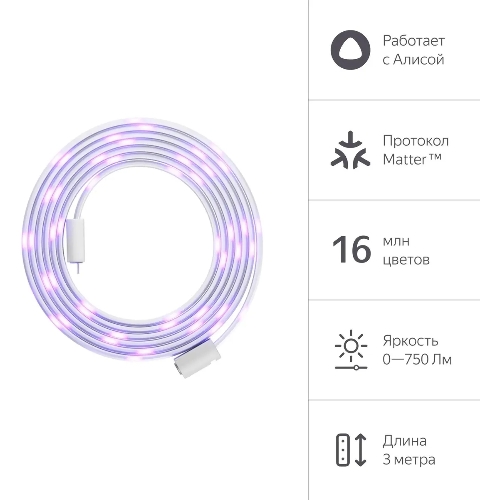 Лента светодиодная умная Yandex Matter 8.2В 3м (YNDX-00544)