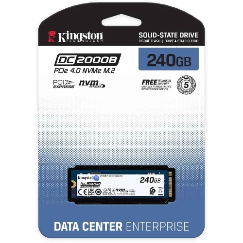 Накопитель SSD Kingston DC2000B, 240Gb, PCIe 4.0 x4, M.2 2280, R/W 4500/400