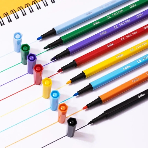 Фломастеры Deli EC156-24 ColoRun 24 цвета, пластиковая туба