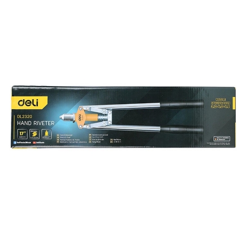 Двуручный заклепочник Deli DL2320 430 мм, сталь Cr-Mo, диаметр заклепок 3,2/4,0/4,8 мм, прорезиненные рукояти