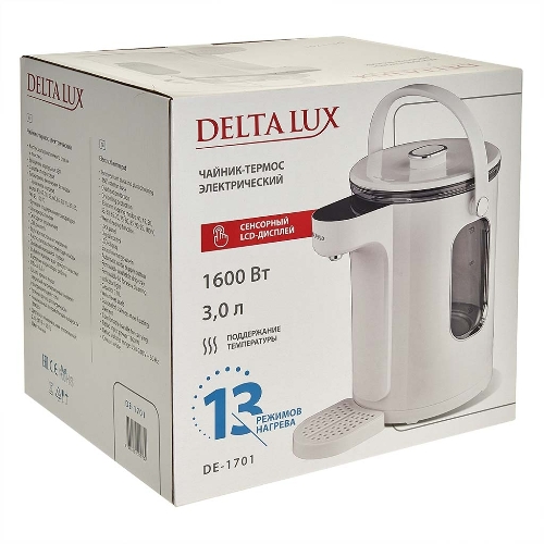 Чайник-термос DЕLTA LUX DE-1701 3л,LCD дисплей,1.