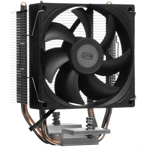 Кулер для процессора PCCooler R200 S115X/1200/1700/AM4/AM5 (TDP 110W, 90мм Non LED Fan, 2 тепловые трубки 6мм, 2200RPM, 28,3dBa)