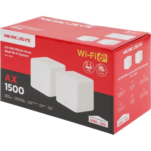 Бесшовный Mesh роутер Mercusys Halo H60X(2-pack) AX1500 10/100/1000BASE-TX белый (упак.:2шт)
