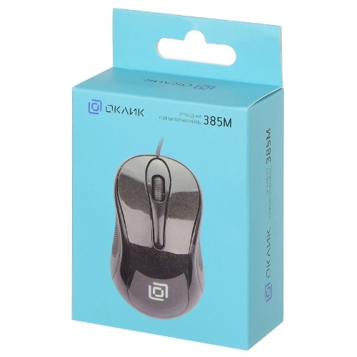 Мышь проводная Oklick 385M черный, 1000 dpi, USB, кнопки - 3