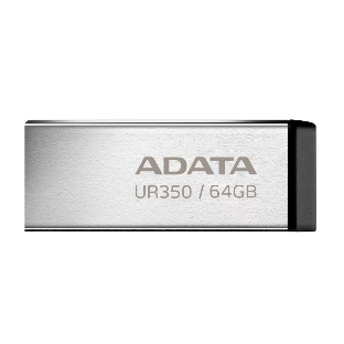 Флешка USB ADATA UR350 (UR350-128G-RSR/BK), 128Gb, USB 3.2, R/W 100/15, серебристый/черный