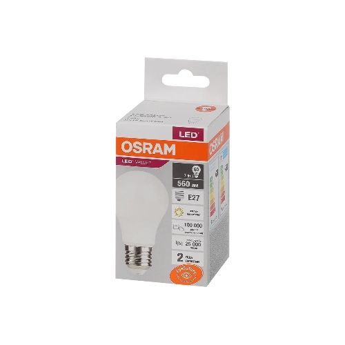 Лампа светодиодная OSRAM 4058075577893 LED Value LVCLA60 7SW/830 грушевидная матовая E27 230В 10х1 RU