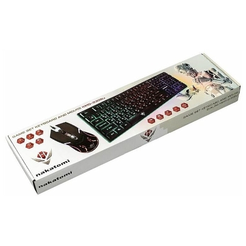 Комплект клавиатура+мышь Nakatomi KMG-2305U проводной, USB, 1600 DPI, черный