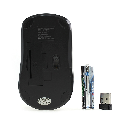 Мышь беспроводная Crown CMM-932W черный, 1000 dpi, радиоканал, USB, кнопки - 3