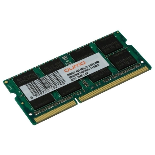 Оперативная память Qumo, DDR3, 8GB (1x8GB), 1600MHz, CL11, SO-DIMM