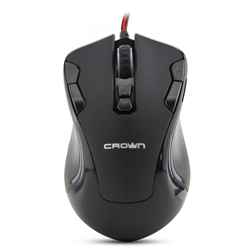 Мышь проводная Crown Gaming CMXG-804 черный, 2000 dpi, USB, кнопки - 9