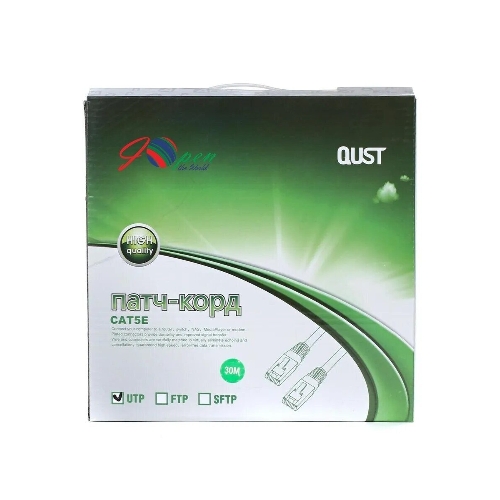 Патч-корд литой Aopen/Qust UTP cat.5е 30м серый