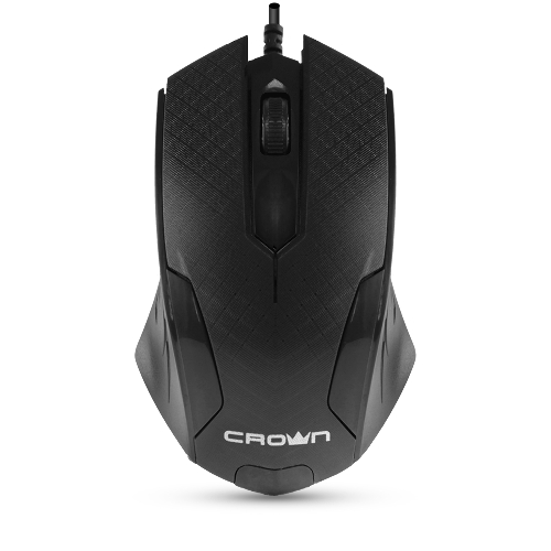 Мышь проводная Crown CMM-100 черный, 1000 dpi, USB, кнопки - 3