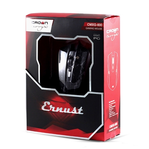 Мышь проводная Crown Gaming CMXG-600 черный, 2200 dpi, USB, кнопки - 6